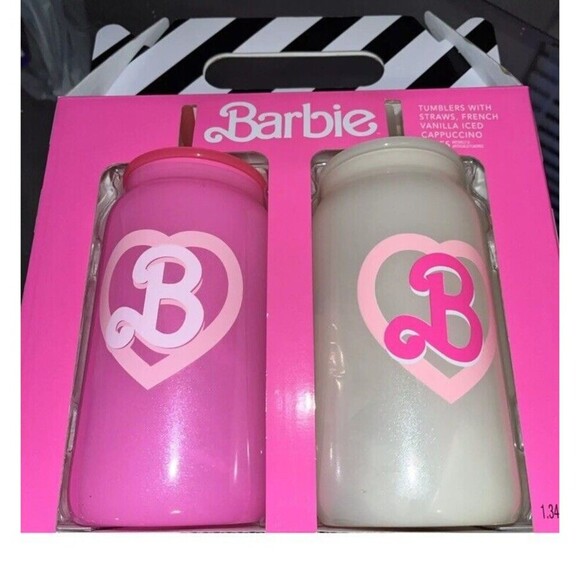 Barbie Tumbler & Iced Cappuccino Mix Boxed Set New In Box‎ Rare!! - Picture 1 of 5
